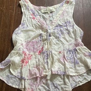 Pink/Purple/Magenta Peplum Tank Top